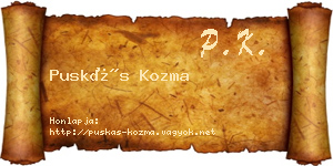 Puskás Kozma névjegykártya